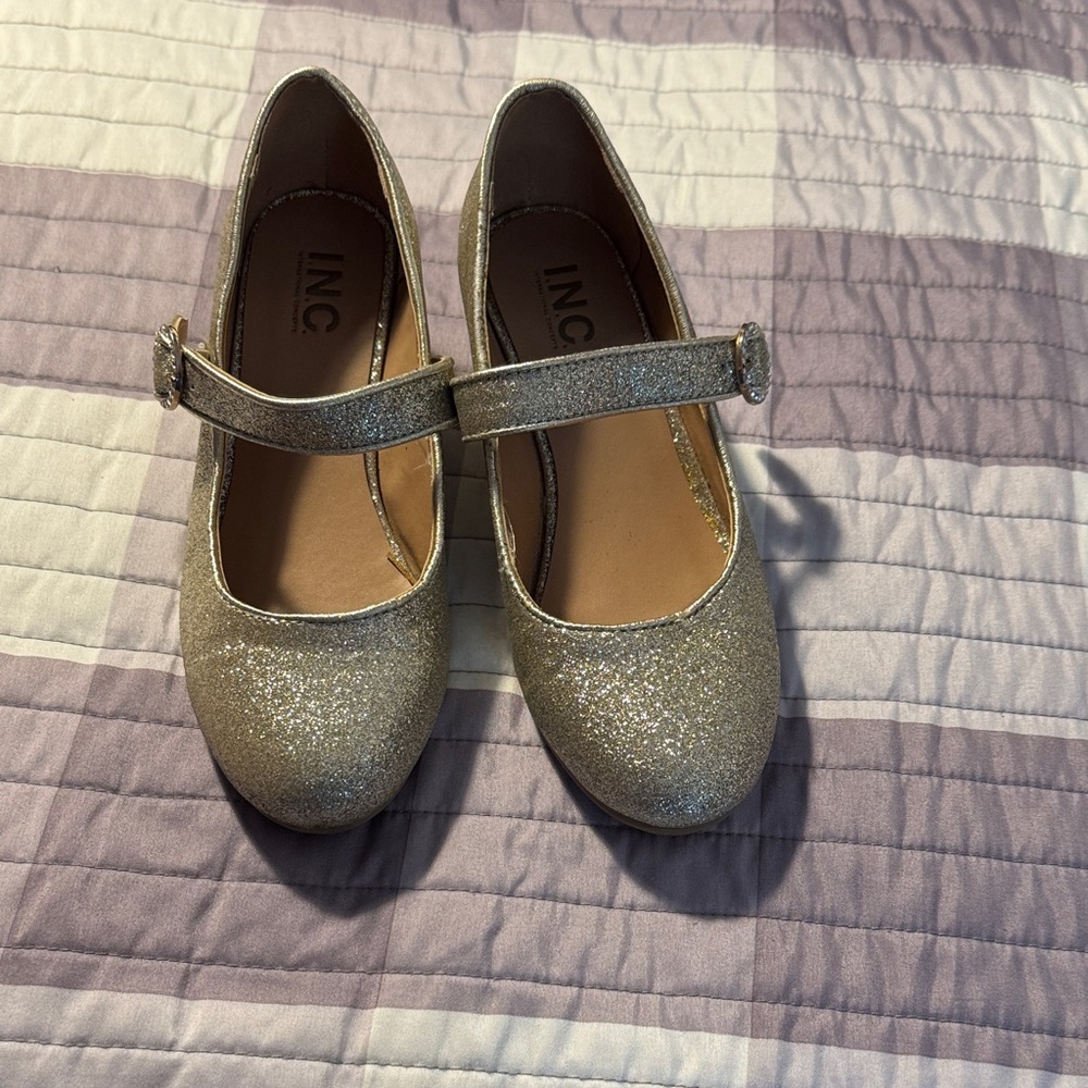 INC International Concepts Kids Sparkly Mary Jane Shoes - Gold